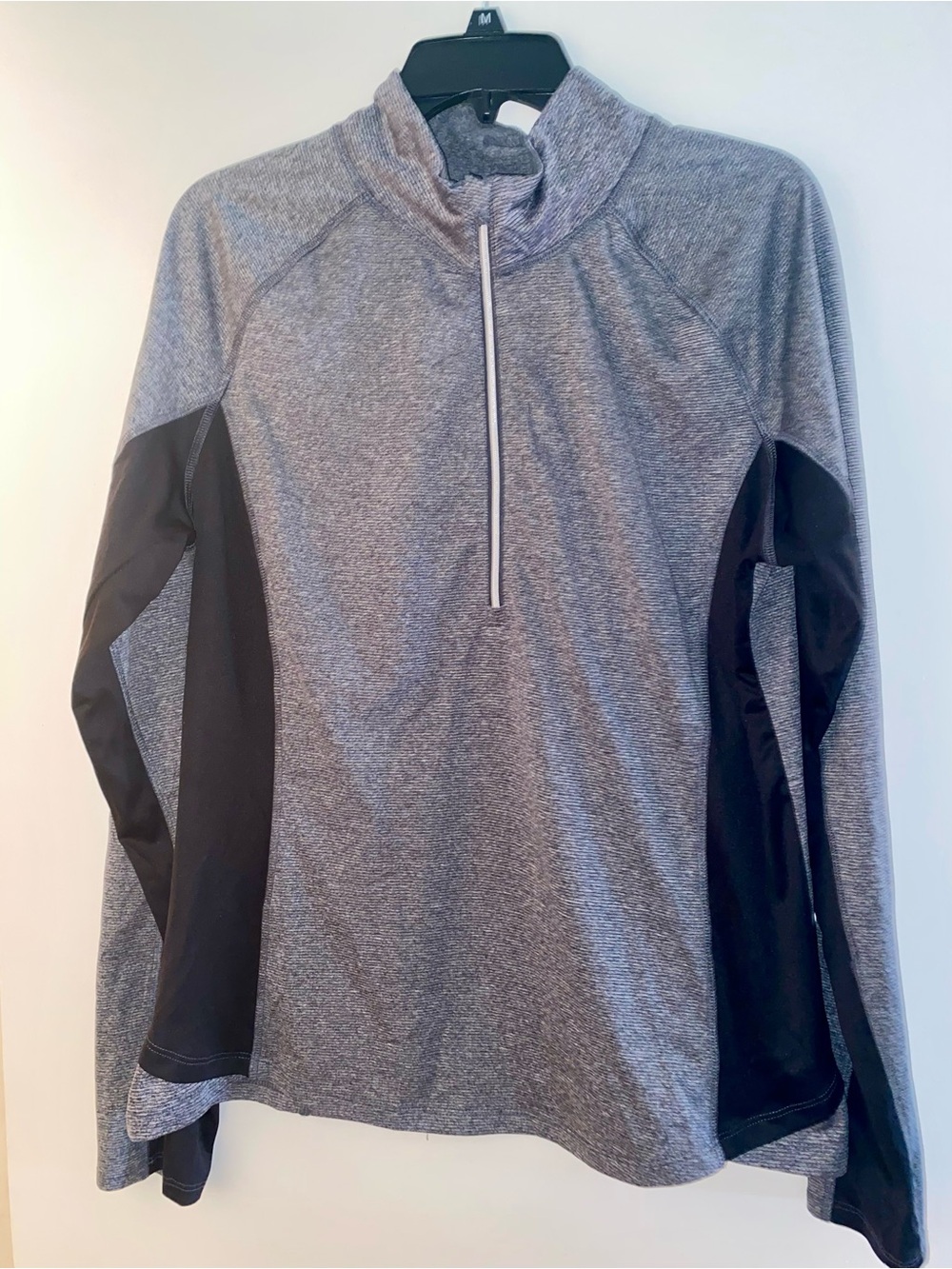 Danskin Now Heather Gray and Black Athletic Zip Pullover